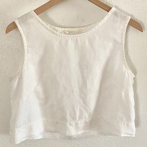 Elizabeth Suzann Petra Crop White Linen Small